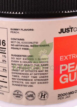 Just CBD Extra Strength Peach CBD Gummies 50mg 40ct - CBD