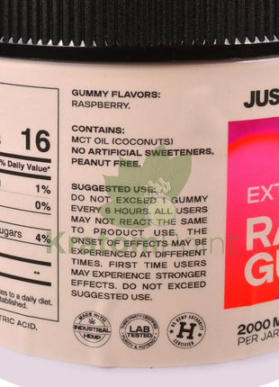 Just CBD Extra Strength Raspberry CBD Gummies 50mg 40ct - CBD