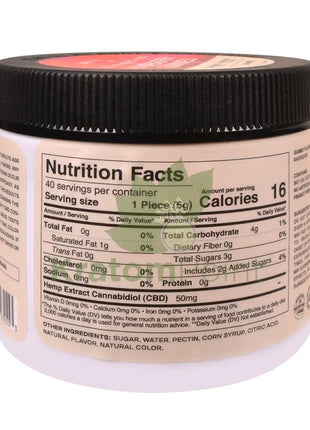 Just CBD Extra Strength Raspberry CBD Gummies 50mg 40ct - CBD