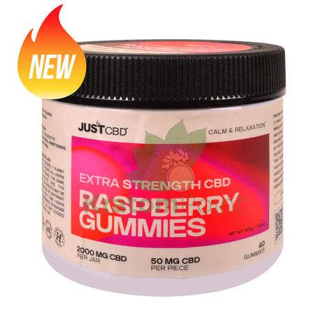 Just CBD Extra Strength Raspberry CBD Gummies 50mg 40ct - CBD