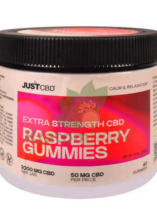 Just CBD Extra Strength Raspberry CBD Gummies 50mg 40ct - CBD