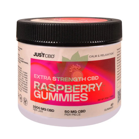 Just CBD Extra Strength Raspberry CBD Gummies 50mg 40ct - CBD