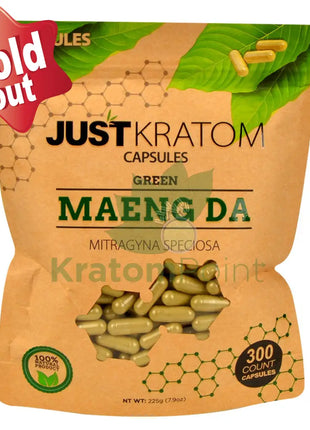 Just Kratom Green Maeng Da Capsules 300 Count