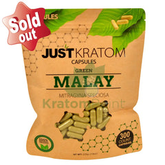 Just Kratom Green Malay Capsules 300 Count