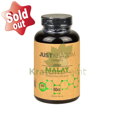 Just Kratom Green Malay Capsules 80 Count