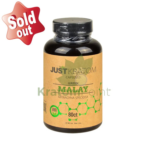 Just Kratom Green Malay Capsules 80 Count