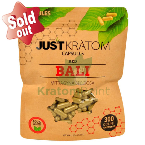 Just Kratom Red Bali Capsules 300 Count