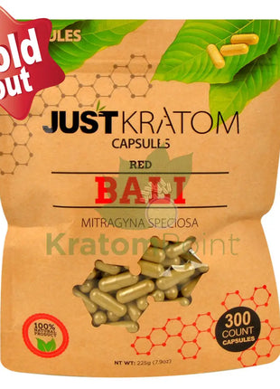 Just Kratom Red Bali Capsules 300 Count