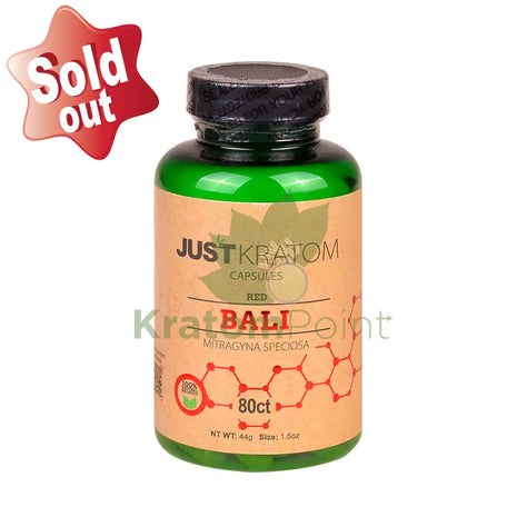 Just Kratom Red Bali Capsules 80 Count