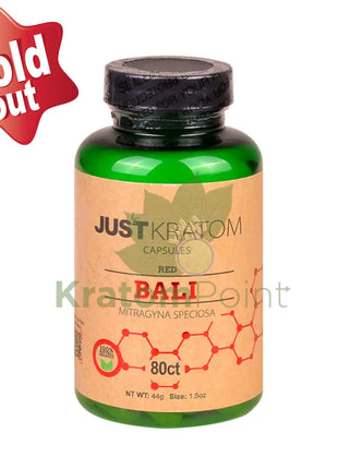 Just Kratom Red Bali Capsules 80 Count