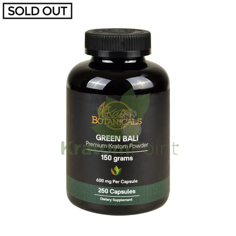 Kats Botanicals Green Bali Kratom Capsules, 250 count