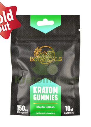 Kats Botanicals Mojito Splash Kratom Gummies 10 Count Pouch