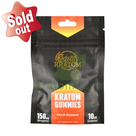 Kats Botanicals Peach Squeeze Kratom Gummies 10 Count Pouch