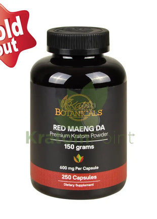 Kats Botanicals Red Maeng Da Kratom Capsules, 250 count