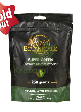 Kats Botanicals Super Green Kratom Powder, 250 grams