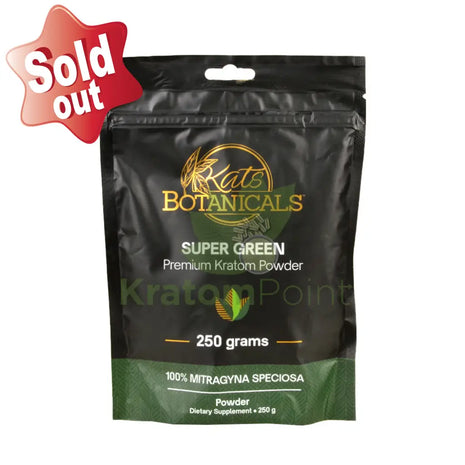 Kats Botanicals Super Green Kratom Powder, 250 grams