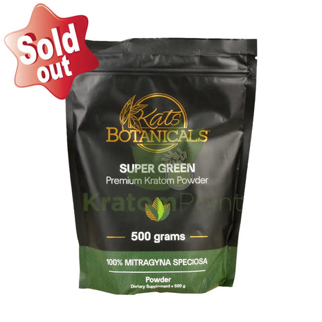 Kats Botanicals Super Green Kratom Powder, 500 grams