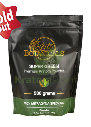 Kats Botanicals Super Green Kratom Powder, 500 grams