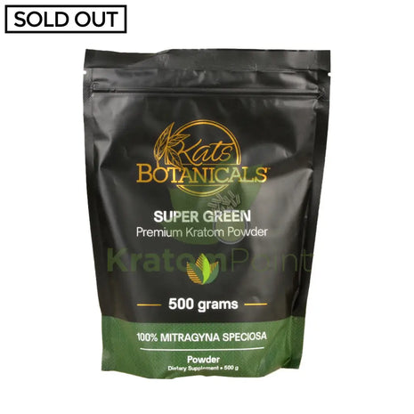 Kats Botanicals Super Green Kratom Powder, 500 grams
