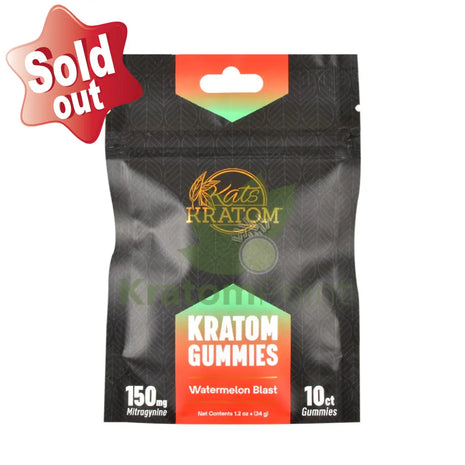 Kats Botanicals Watermelon Blast Kratom Gummies 10 Count Pouch