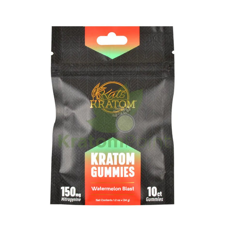 Kats Botanicals Watermelon Blast Kratom Gummies 10 Count Pouch