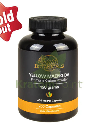 Kats Botanicals Yellow Maeng Da Kratom Capsules, 250 Count
