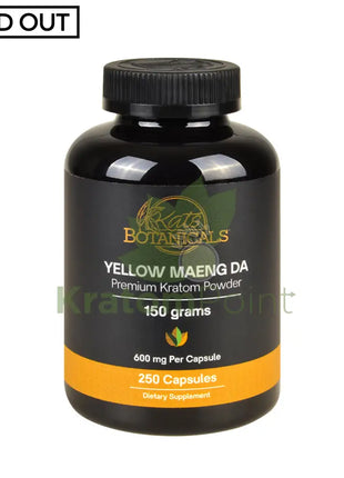 Kats Botanicals Yellow Maeng Da Kratom Capsules, 250 Count