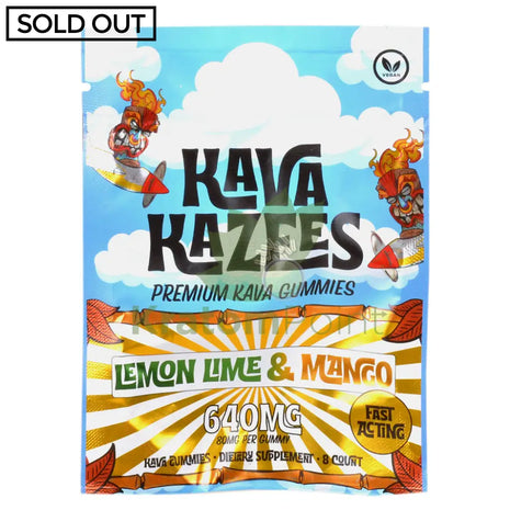 Kava Kazees Premium Gummies 640Mg Lemon Lime & Mango