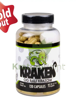 Kraken Kratom Bali Kratom, 120 capsules