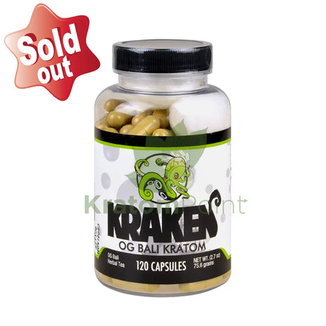 Kraken Kratom Bali Kratom, 120 capsules
