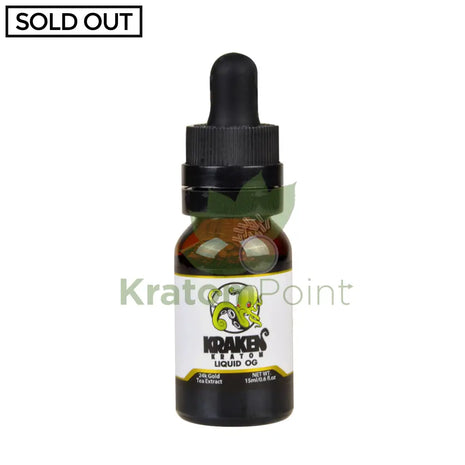 Kraken Kratom Liquid Shots 15ml, 24k OG Gold, Tea Extract