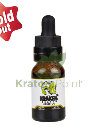 Kraken Kratom Liquid Shots 15ml, 24k OG Gold, Tea Extract