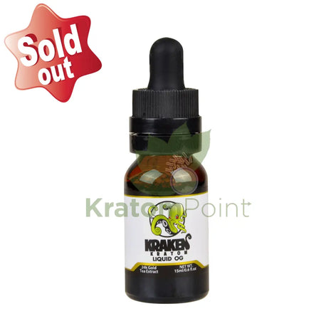 Kraken Kratom Liquid Shots 15ml, 24k OG Gold, Tea Extract