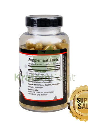 Kraken Kratom Maeng Da Kratom, 120 capsules-back