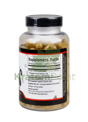 Kraken Kratom Maeng Da Kratom, 120 capsules-back