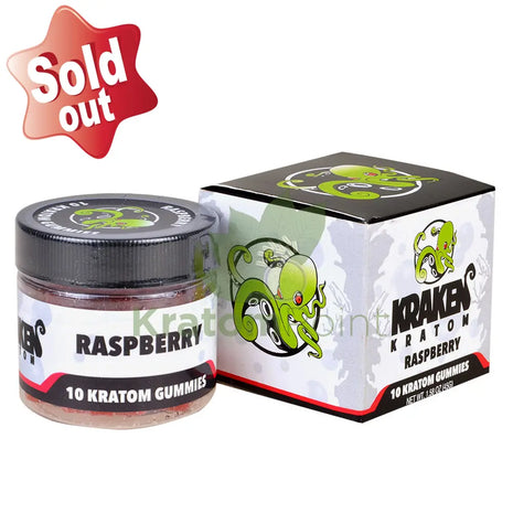 Kraken Kratom Raspberry Kratom Gummies, 10 count