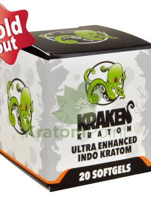 Kraken Kratom Ultra Enhanced Indo Softgels 20 Count