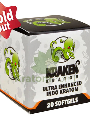 Kraken Kratom Ultra Enhanced Indo Softgels 20 Count
