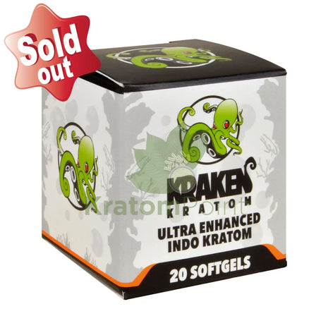 Kraken Kratom Ultra Enhanced Indo Softgels 20 Count