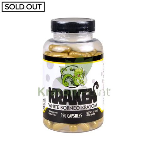 Kraken Kratom White Borneo Kratom, 120 capsules