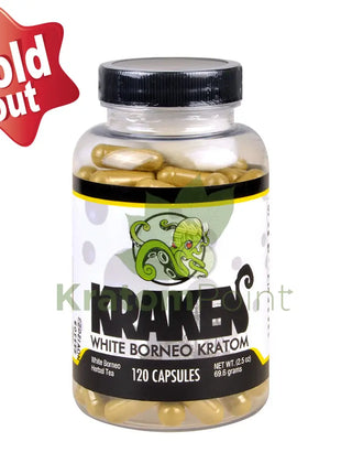 Kraken Kratom White Borneo Kratom, 120 capsules