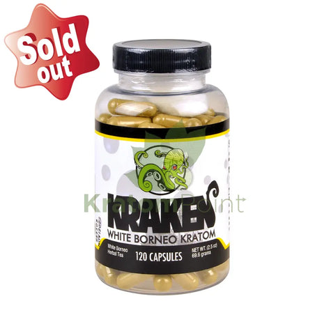 Kraken Kratom White Borneo Kratom, 120 capsules