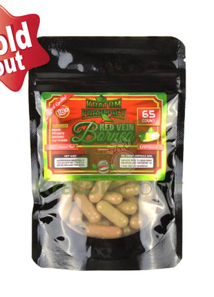 Kratom Pharmacy Red Vein Borneo Capsules 65ct