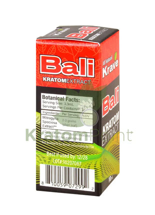 Krave Bali Kratom Extract, 10ml, 1 bottle-back