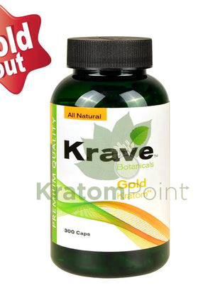Krave Kratom Gold Capsules, 300 count