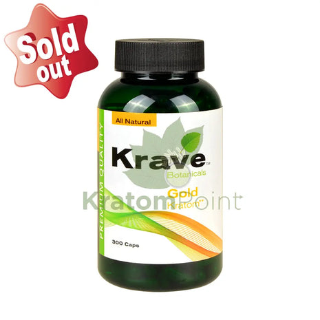 Krave Kratom Gold Capsules, 300 count