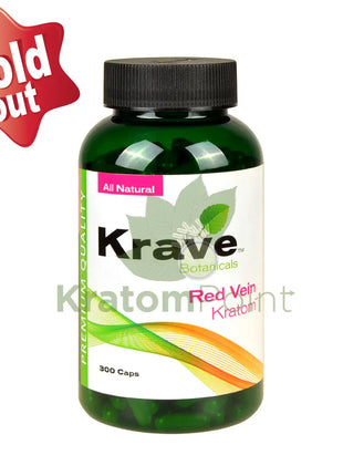 Krave Kratom Red Vein Capsules, 300 count