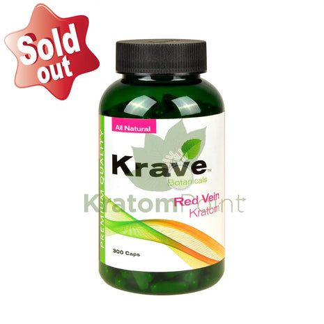 Krave Kratom Red Vein Capsules, 300 count