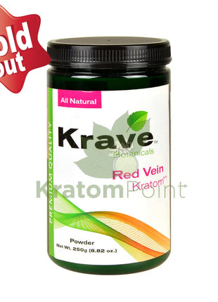 Krave Kratom Red Vein powder, 250 grams