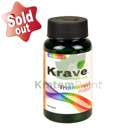 Krave Kratom Trainwreck Capsules, 75 count